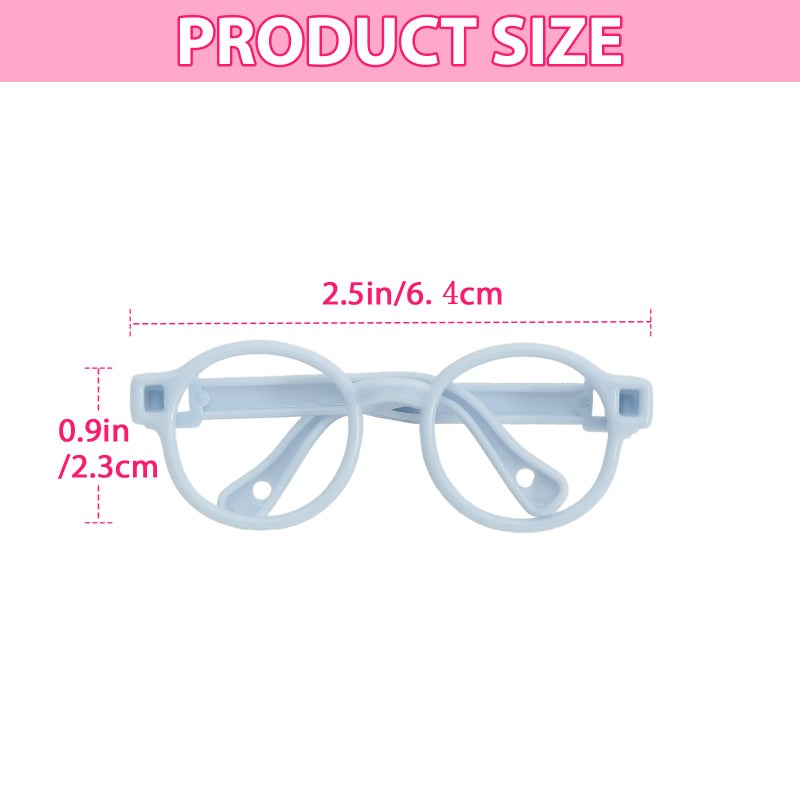 Moruiero 4PCS Glasses for LABUBU 15-17cm Doll, Red, White, Blue, and Brown Four Colors of Decorative Glasses. - Image 2